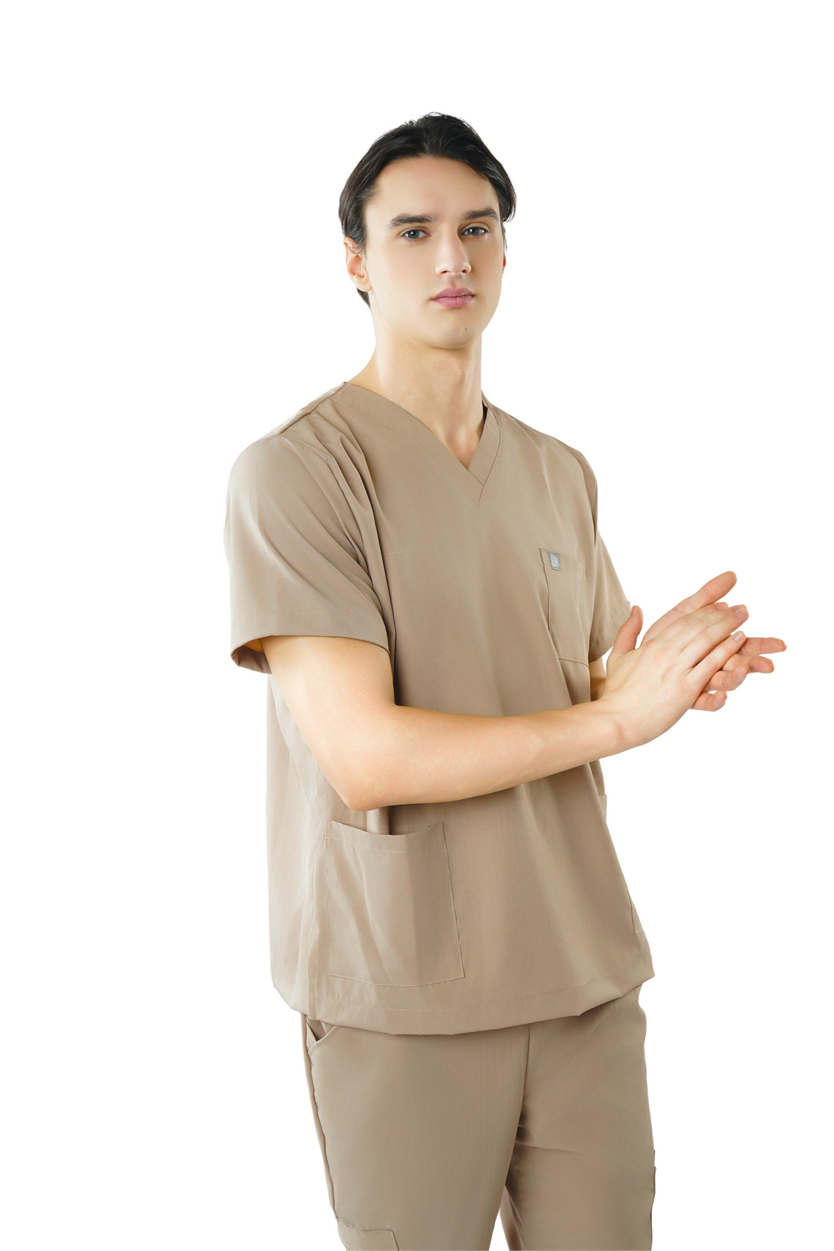 Men’s Durasmooth Classic V-neck Top with Garterized Tapered Pants Set