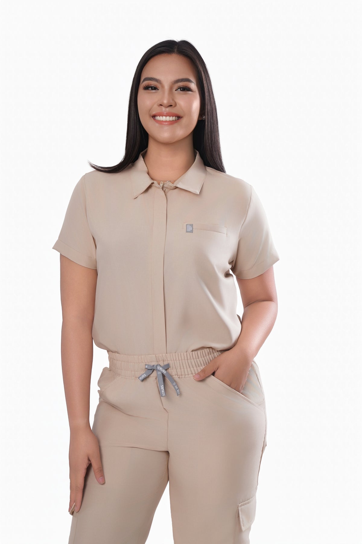 Women’s Durasmooth Zip Up Polo with Cargo Pants Set- Made to Order