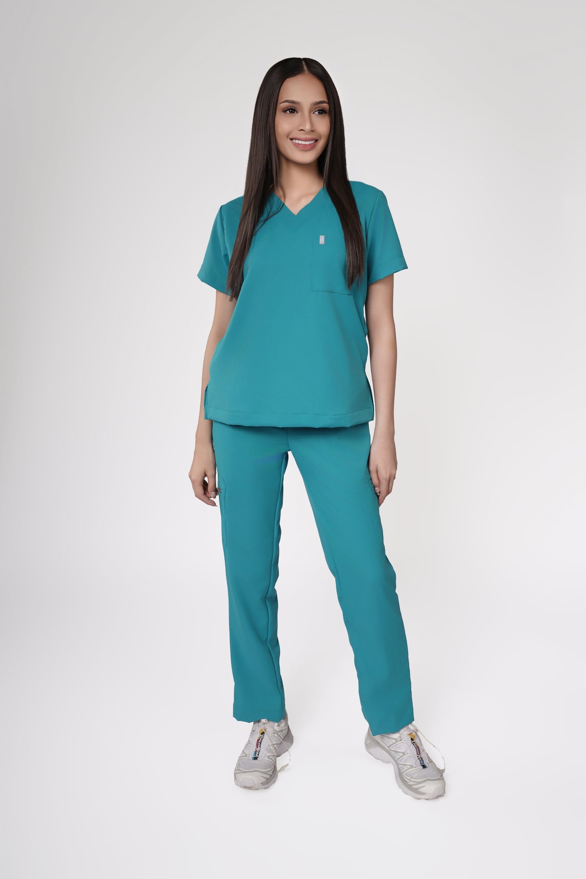 Twillflex Women's V-neck Set with Garterized Pants