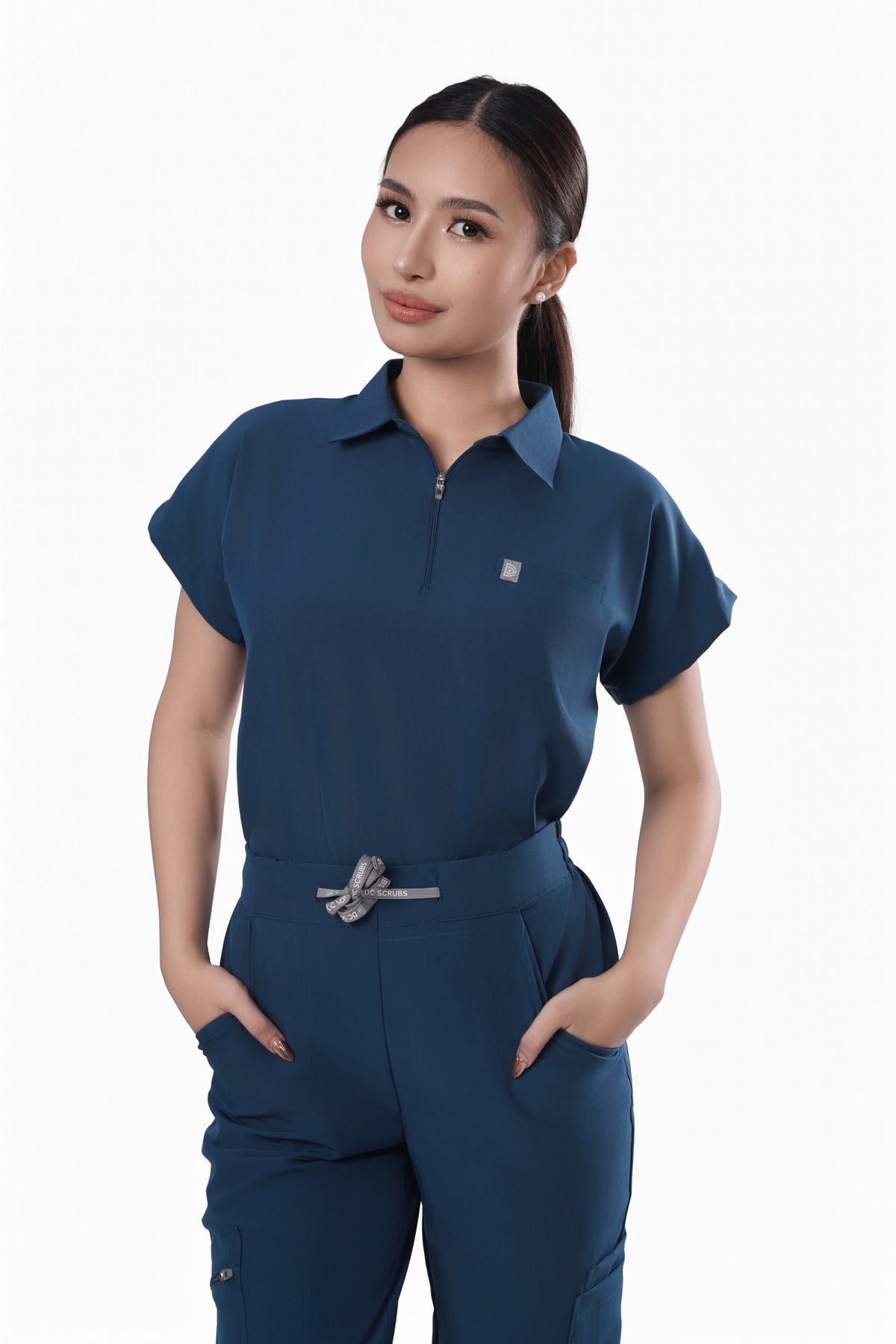 Women’s Durasmooth Zipper Polo Shirt with Tapered Pants Set- Made to Order