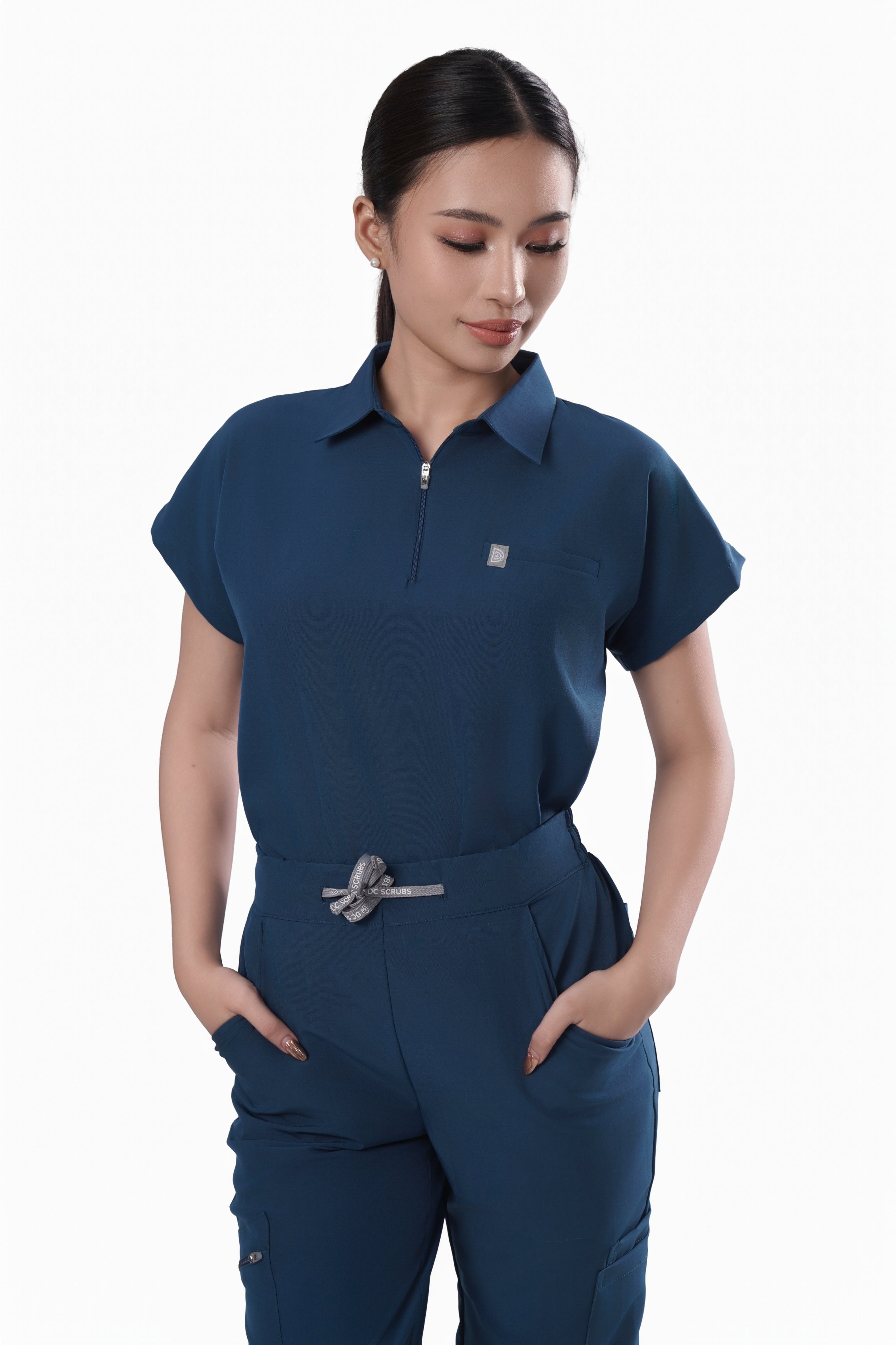 Women's Durasmooth Zipper Polo Shirt with Tapered Pants Set – DC