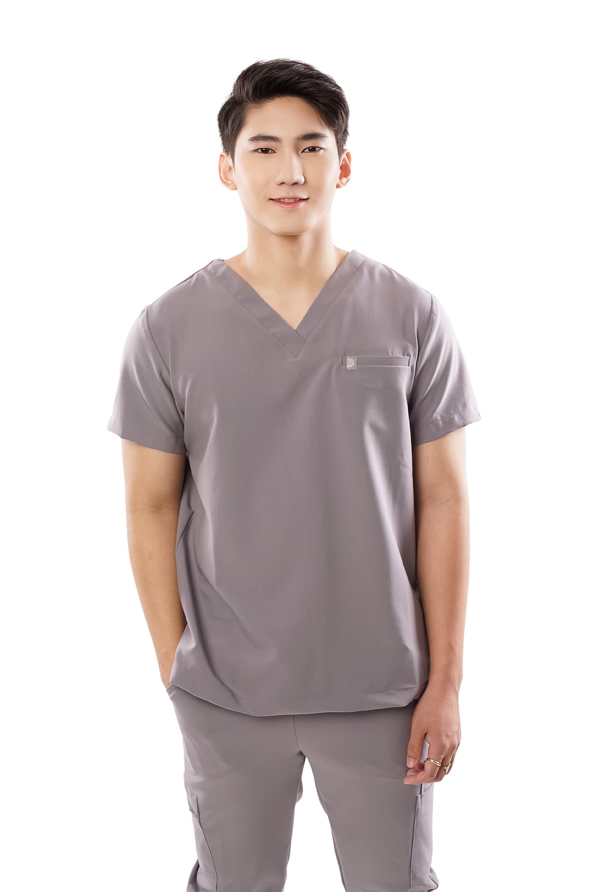 SOFTSTRETCH Men's V-Neck Set (V-neck Top with Garterized Tapered Pants)- Made to Order