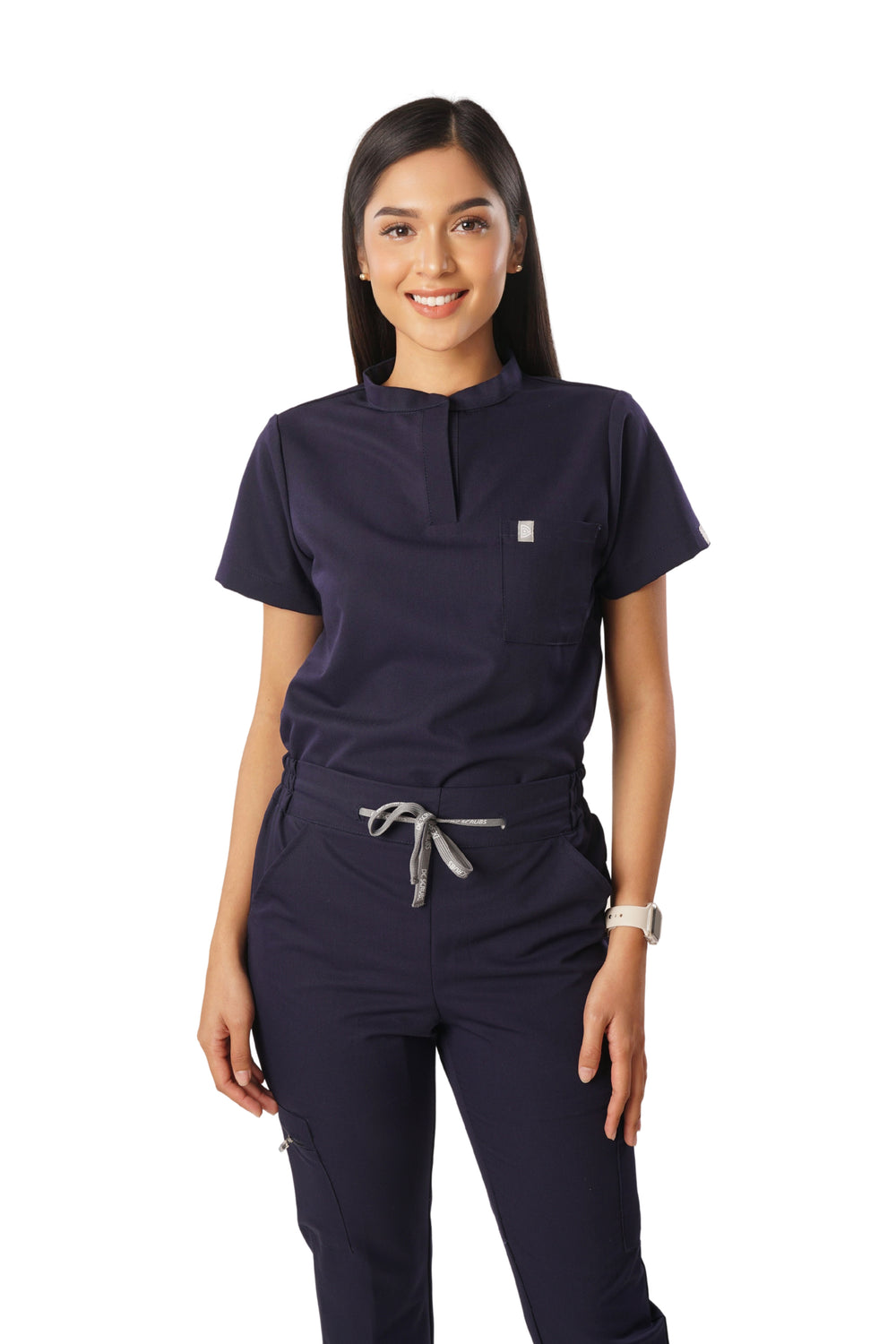 SOFTSTRETCH Women’s Mandarin Set (Mandarin Collar Shirt with Garterize ...