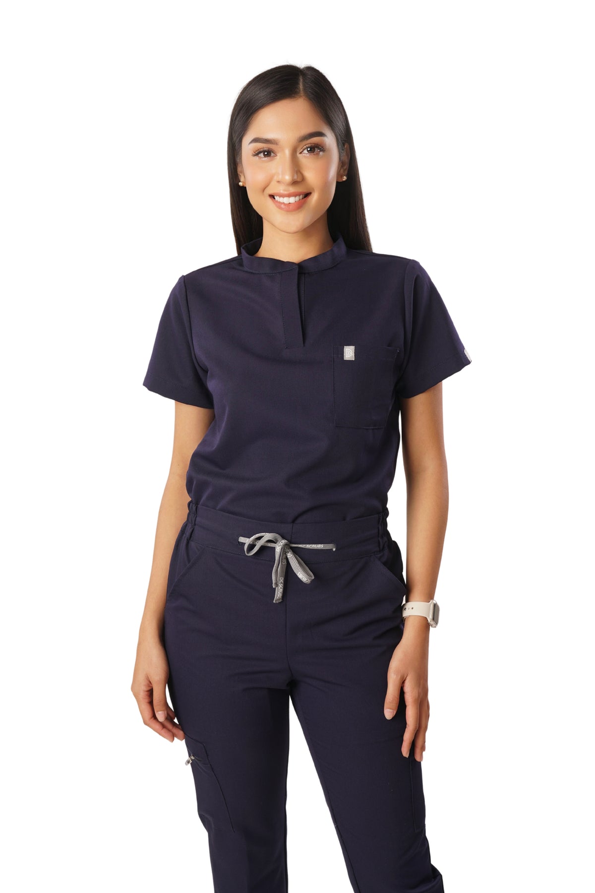 SOFTSTRETCH Women’s Mandarin Set (Mandarin Collar Shirt with Garterized Tapered Pants)- Made to Order