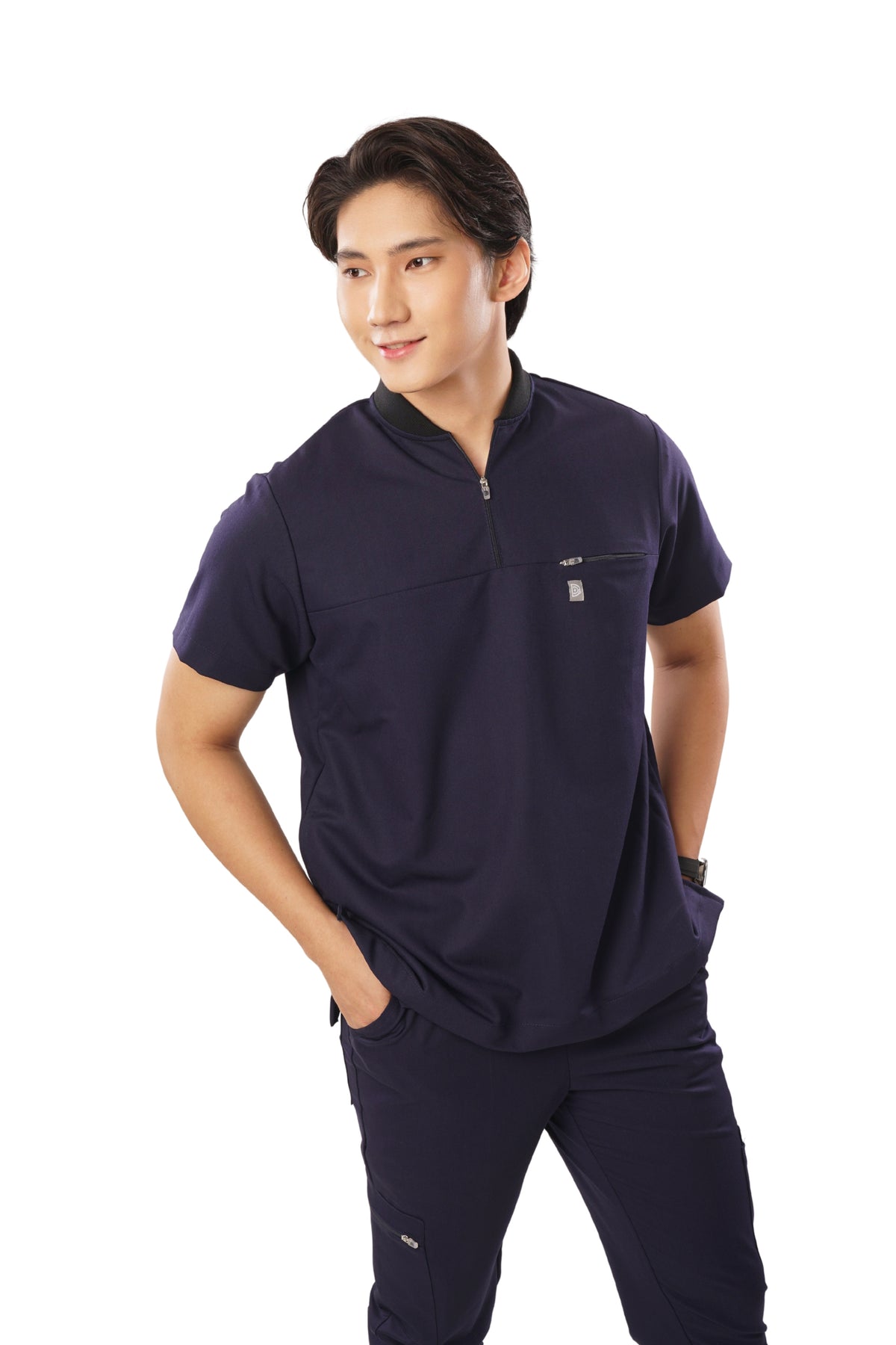 SOFTSTRETCH Men’s Bomber Shirt Set (Bomber collar shirt+ Knitted Tapered Pants)- Made to Order