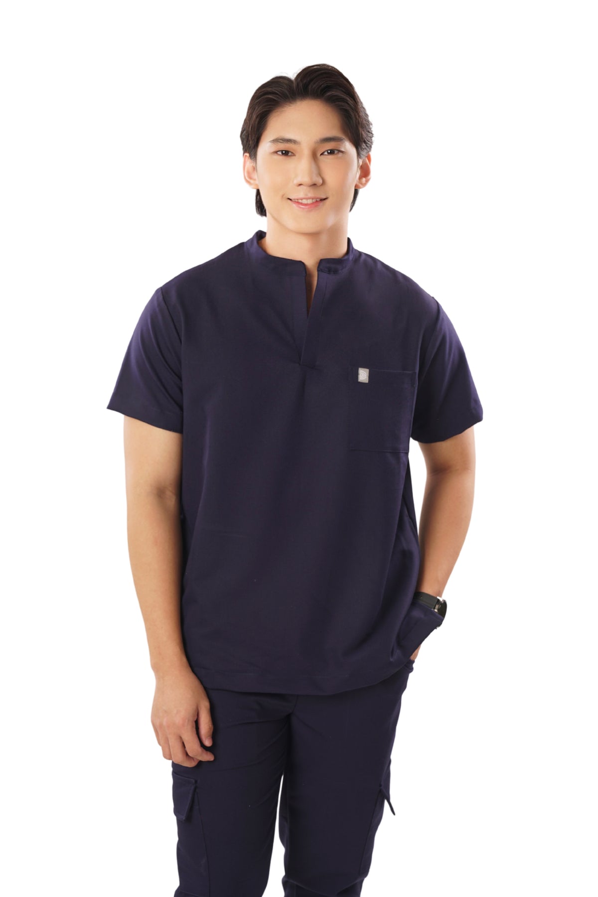 SOFTSTRETCH Men’s Mandarin Set (Mandarin Collar Shirt with Garterized Tapered Pants)- Made to Order
